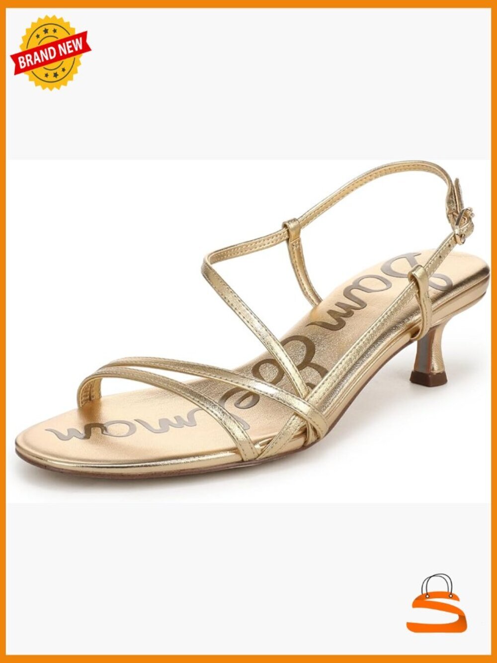 Strappy Kitten Heel Sandals with Buckle Closure